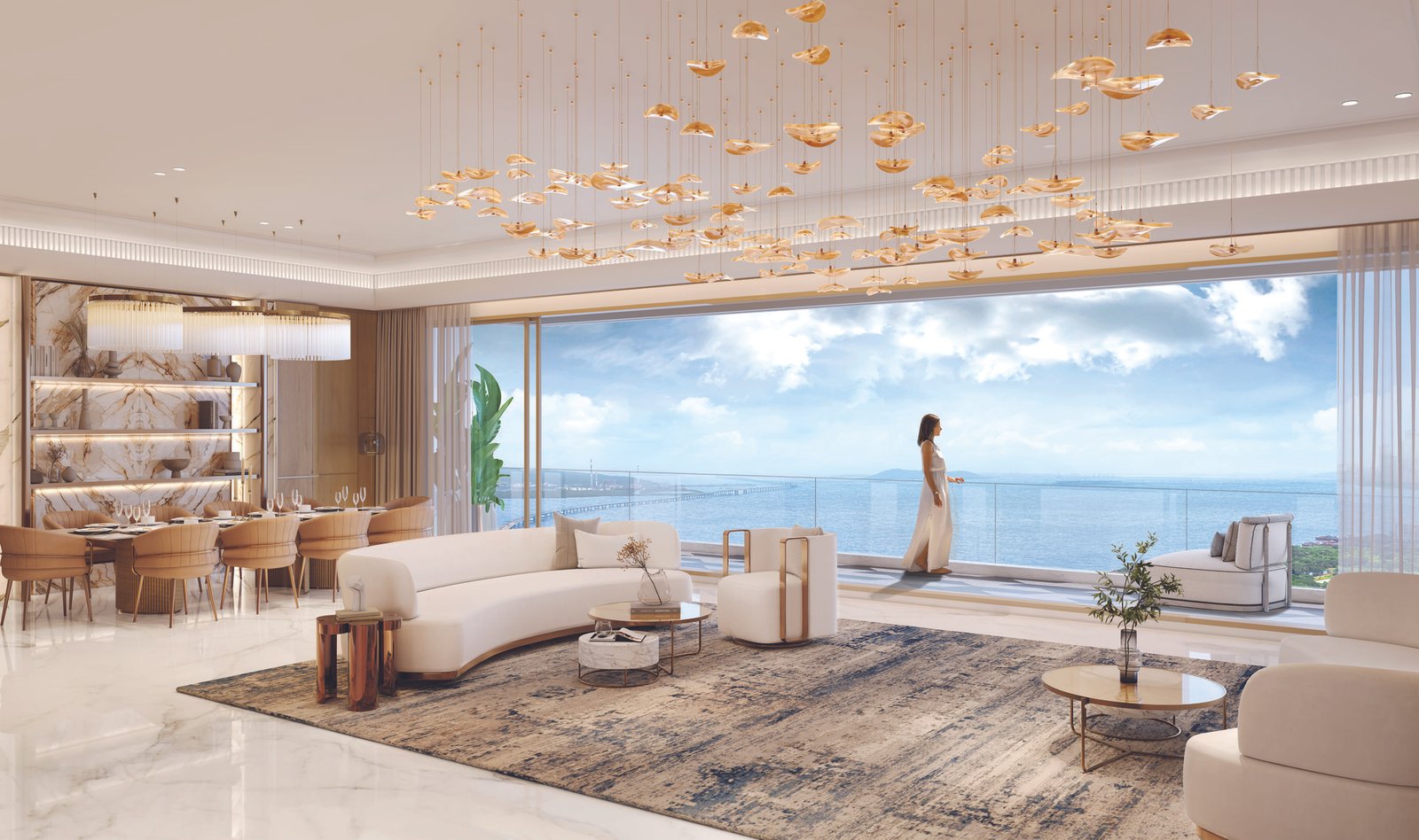 Lodha Aureus Living Room Interior Design